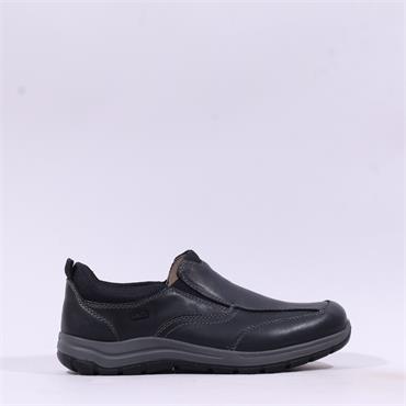 Rieker Men Luca Tex Slip On Shoe - Black Leather